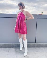 My Taylor Swift Eras Tour Outfit: Pink Sequin Dress