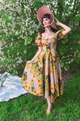 Selkie's Monet Giverny Collection: Sunflowers Day Dress