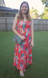 Kmart Floral Dresses and Blue Crossbody Bag | Weekday Wear Link Up