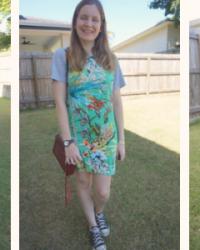30 Ways To Wear: Atmos&Here Green Tropical Floral Print Tee Dress