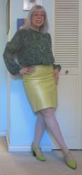 Puffy Green, Chartreuse Leather and Cat Pictures
