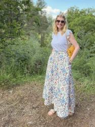 Wearing: Boden Ivory Bluebell Maxi Skirt