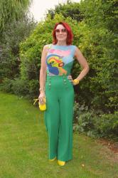 Desigual x Miranda Makaroff Vest and Green Trousers + Style With a Smile Link Up