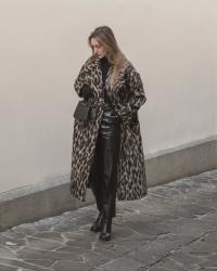 Animal print oversize coat 