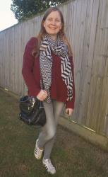 Jeans and Jumper Outfits With Striped Scarves and Rebecca Minkoff Cupid Bag