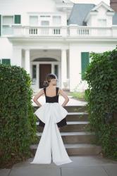 The Perfect Black and White Bow Dress