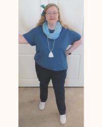 2 Light Peacock Blue T-Shirt Summer WFH Outfits + DIY Paper Beads