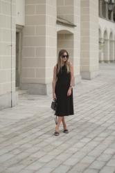 Black midi dress