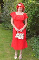 Red Frill Eyelet Dress + Style With a Smile Link Up