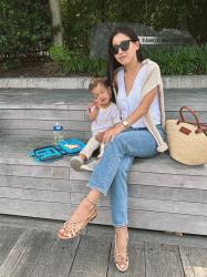 Denim Outfits with Flats + Boston Kids Activities