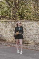 Allsaints Aleida Black Blazer & Shorts Outfit