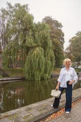 Samsoe wide leg jeans and a white shirt