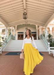 Mustard Yellow Petite Maxi Skirt