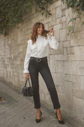 Blusa y jeans para dar la bienvenida al otoño