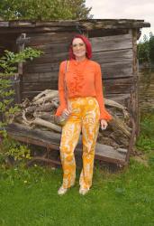 Orange Frills and Floral Print + Style With a Smile Link Up