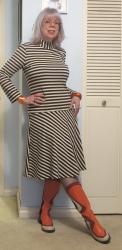 Striped Jammy Dress and Wavy Boots