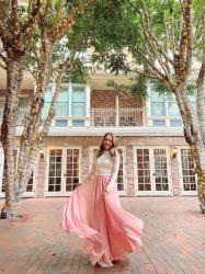 Lace and Pink Maxi Skirt