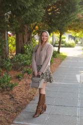 Fall Style: Cropped Cardigan + Knee High Boots