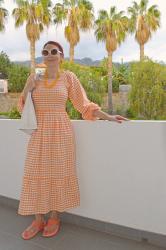 Orange Gingham Dress + Style With a Smile Link Up