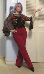 Sneaky Post: Funky Friday in Bellbottom Cords and a Floofy-Sleeved Top