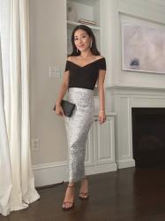 Holiday Style: Sequin Midi Skirt 2 Ways