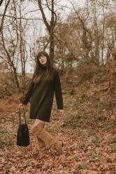 A Sweater Dress with Knee High Boots Outfit