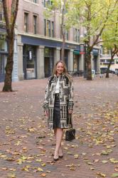 Holiday Outfit Idea: Leather Skirt + Timberline Wool Coat