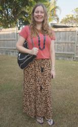 Plain Tees and Leopard Print With Falabella Bag