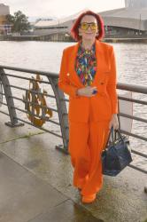 Bright Orange Trouser Suit + Style With a Smile Link Up