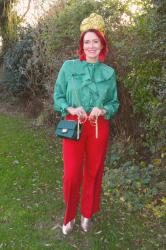 Festive Green and Red Outfit + Style With a Smile Link Up