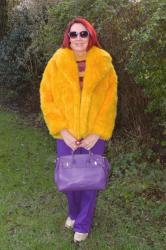 Yellow Faux Fur Coat + Style With a Smile Link Up