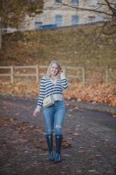 Navy Wellies And White Stripes