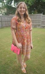 Printed Dresses And Neon Pink Mini MAC Bag