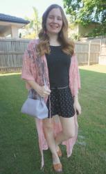 Neutral Shorts and Tee Outfits With Lilac Polene Numero Neuf Mini Bag