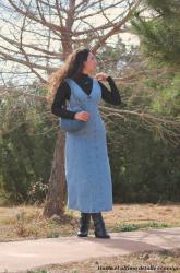 Denim long dress