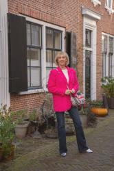 Fluffy pink blazer