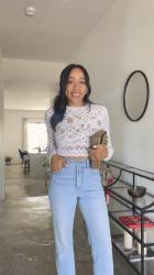A Night Out Outfit Idea, White Lace Top