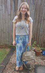 Neutral Tees and Grey MAM Bag With Colourful Maxi Skirts