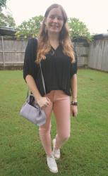 Black, Pink and Lilac Skinny Jeans Outfits