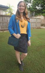 Yellow Tees and Navy Pencil Skirts With Love Too Bag