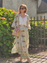 Comment porter le kimono ? Look estival avec mon kimono long imprimé !