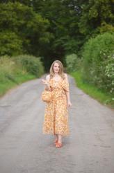 Blue Vanilla Orange Floral Dress & 20% Off!