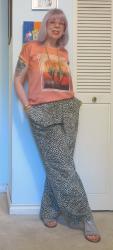 Peach Leopard and Pebble Silk Jammy Pants