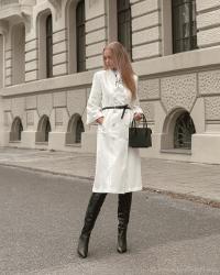 White with black details