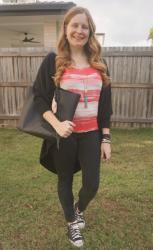 Printed Tanks and Black Rebecca Minkoff Unlined Tote Bag