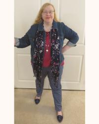 An Easy "Color Recipe" Winter Outfit in Pink + Blue and DIY Jewelry