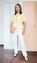 Look: blusa amarillo mantequilla