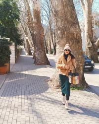 FASHION ILLUSTRATION: TEDDY BEAR COAT AND A MAXI GREEN DRESS!