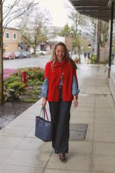 Double Denim + Wool Cape