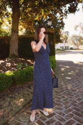 Navy Polka Dot Dress